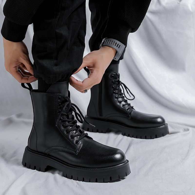 メンズラグジュアリーファッション 本革ブーツ ブラック ホワ - Men'S Fashion News のレビューと価格