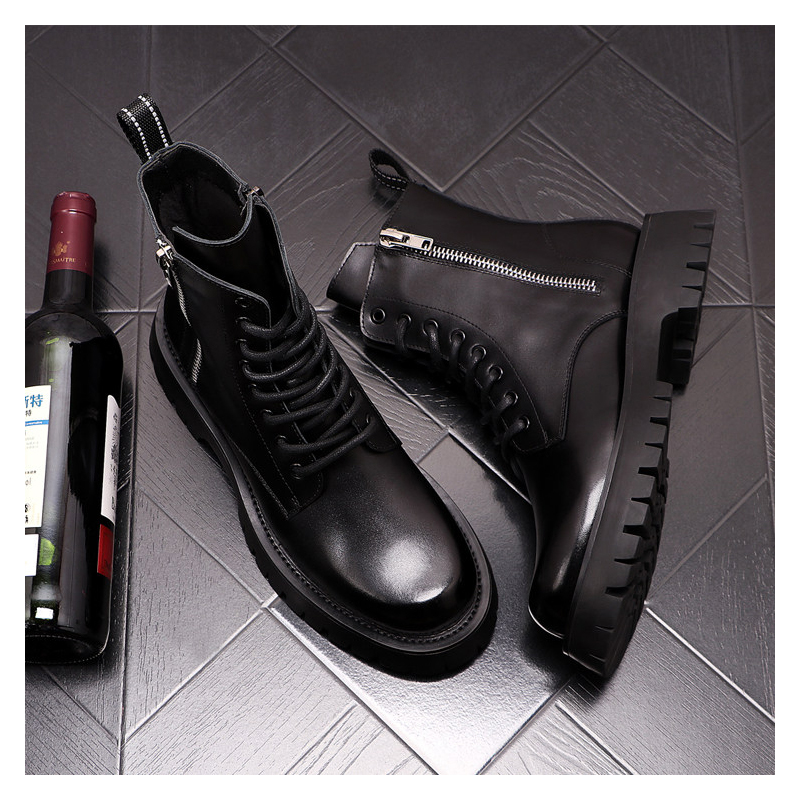 メンズラグジュアリーファッション 本革ブーツ ブラック ホワ - Men'S Fashion News のレビューと価格