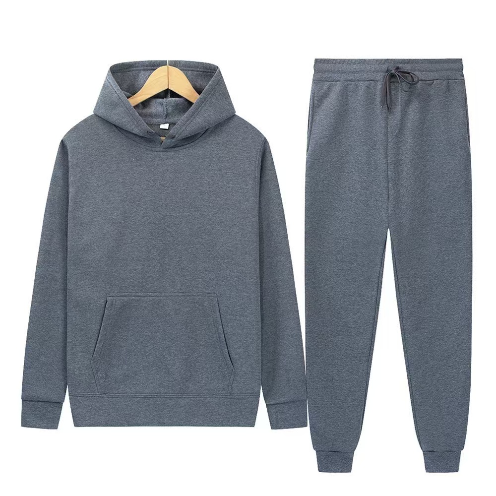 メンズ秋冬新作無地パーカー+パンツツーピースセットファッショ - Men'S Fashion Usa のレビューと価格