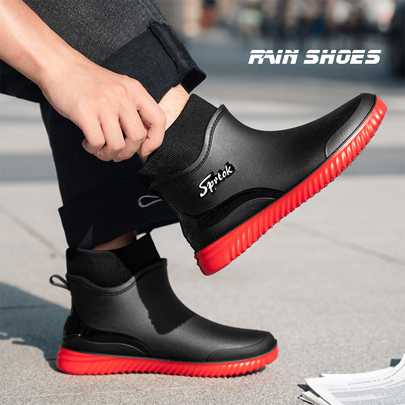 男性と女性のためのアンクルレインブーツ,滑り止め,耐久性のあ - Men'S Fashion Hiking Boots のレビューと価格