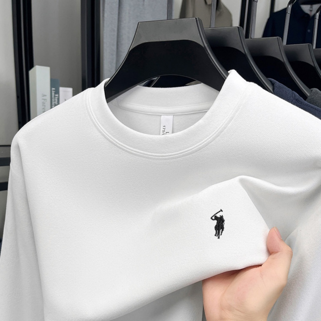 柔らかなコットン素材の高級ブランドメンズ長袖ラウンドネックT - Mens Fashion Top のレビューと価格