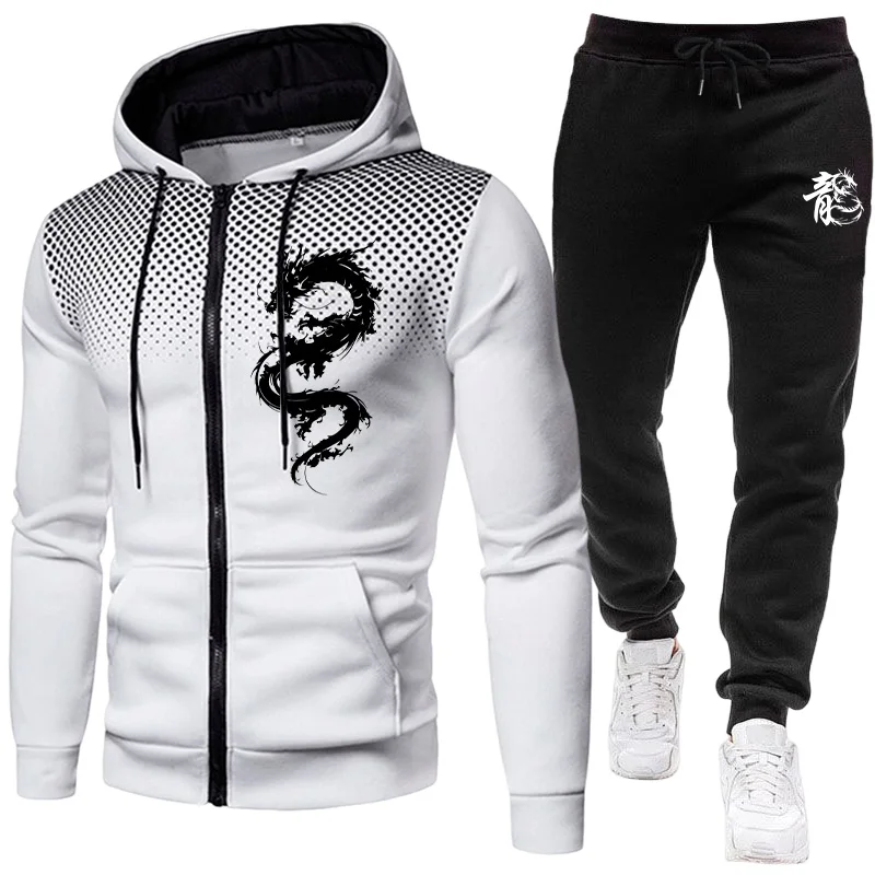 メンズパリドラゴン柄ファッションプリントセットアップ ツーピ - Men'S Fashion Usa のレビューと価格