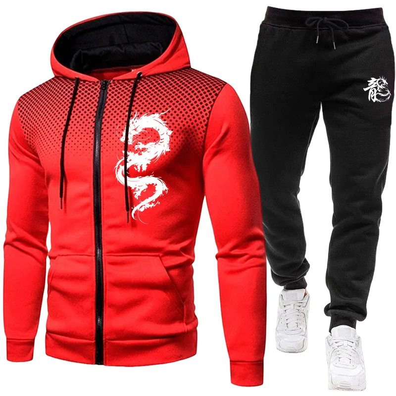 メンズパリドラゴン柄ファッションプリントセットアップ ツーピ - Men'S Fashion Usa のレビューと価格