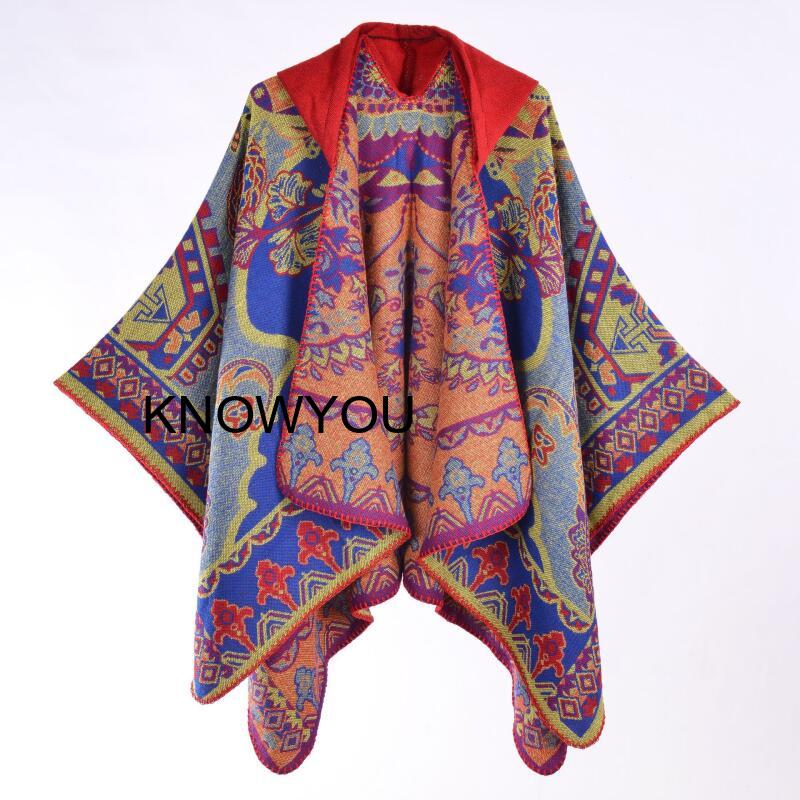 メンズ厚手アウトドア旅行用ショール帽子付き暖かいマント男性ポ - Mens Fashion Poncho のレビューと価格