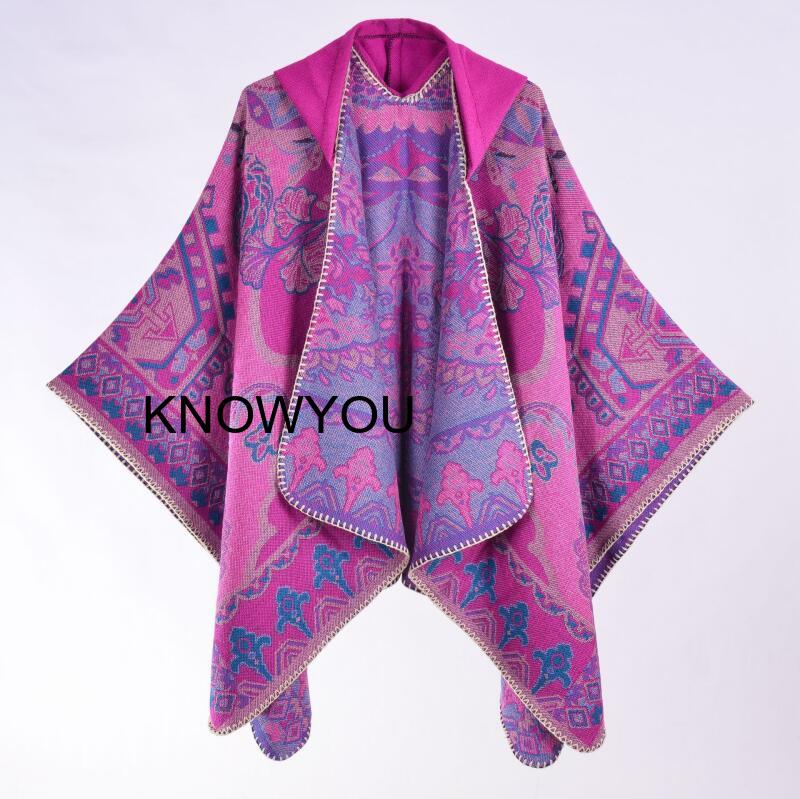 メンズ厚手アウトドア旅行用ショール帽子付き暖かいマント男性ポ - Mens Fashion Poncho のレビューと価格
