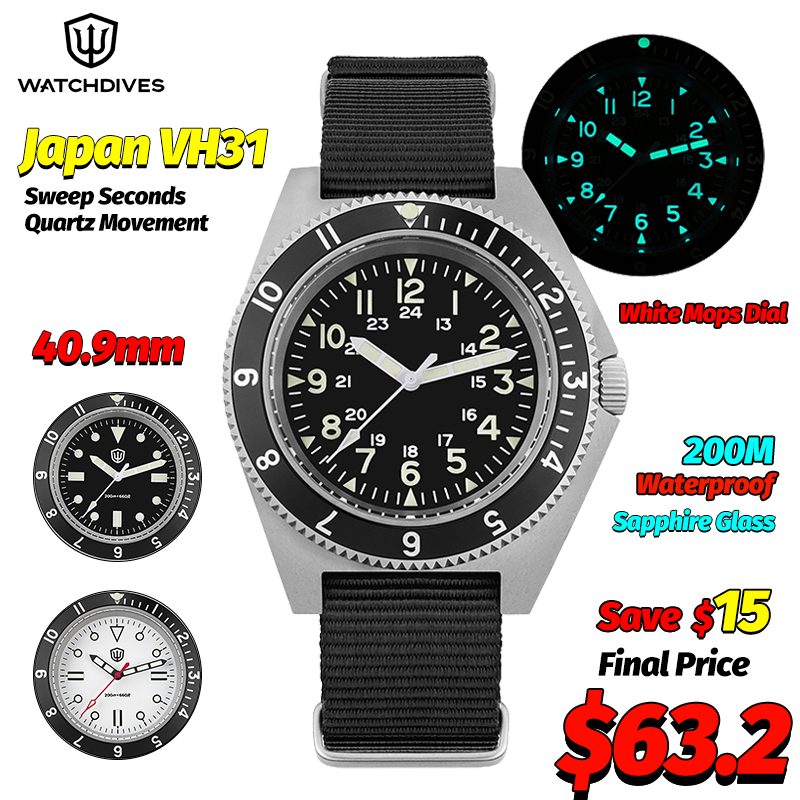 Watchdives WD1972 クォーツ時計サファイア夜 - Fashion Mens Watches のレビューと価格