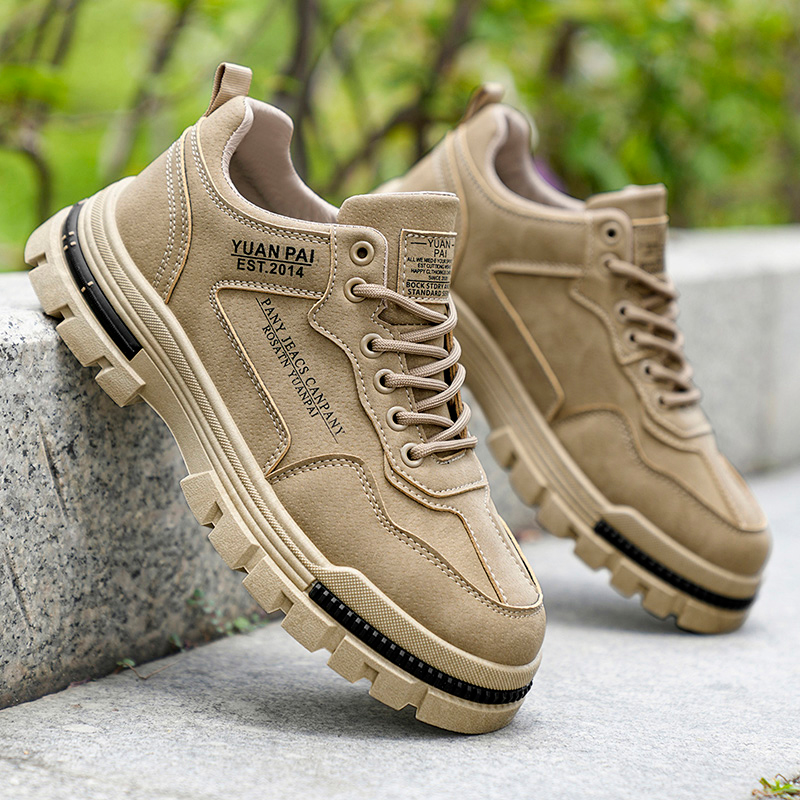 メンズ厚底ワークブーツ滑り止めカジュアルプラットフォームスニ - Men'S Fashion Hiking Boots のレビューと価格