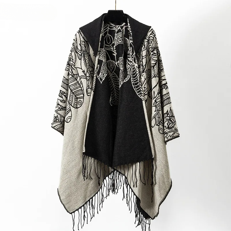 ヴィンテージタッセルケープコートフリンジポンチョ男性コートボ - Mens Fashion Poncho のレビューと価格