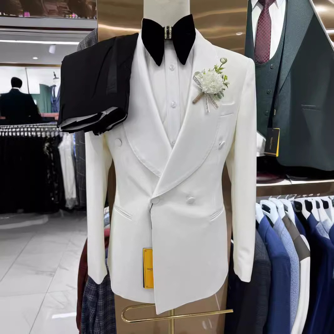 男性のスーツエレガントなセット高級服デザイナーボーイフレンド - Slim Fit Blazer Men のレビューと価格
