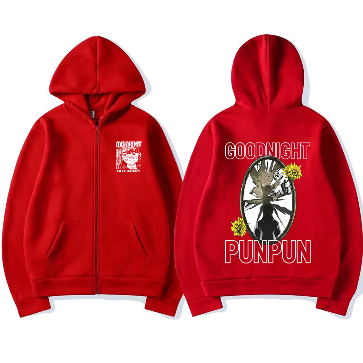 アニメ Oyasumi おやすみパンパングラフィックジッパー - Mens Fashion Zip Up Hoodies のレビューと価格