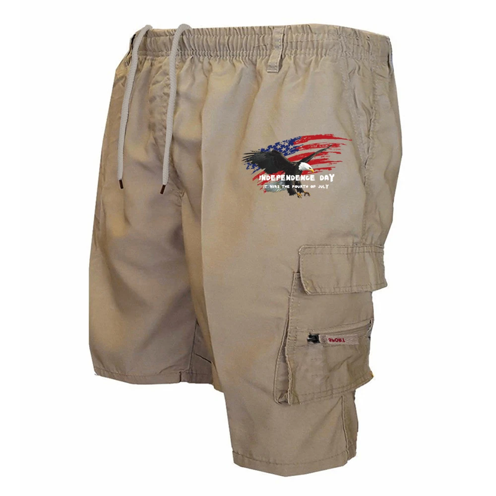 夏のメンズミリタリースタイルカーゴショーツアメリカンプリント - Men'S Fashion Loose Pants のレビューと価格