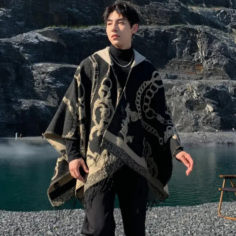 2026 女性コートケープコート男性ジャケットショールコート - Mens Fashion Poncho のレビューと価格