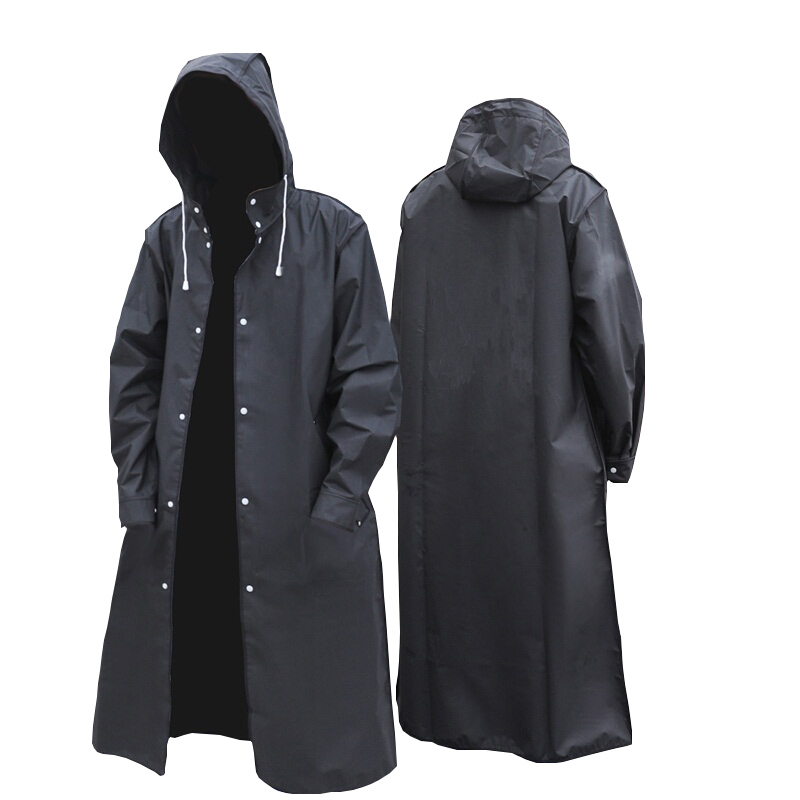 黒のファッション大人の防水ロングレインコート女性男性レインコ - Mens Fashion Poncho のレビューと価格