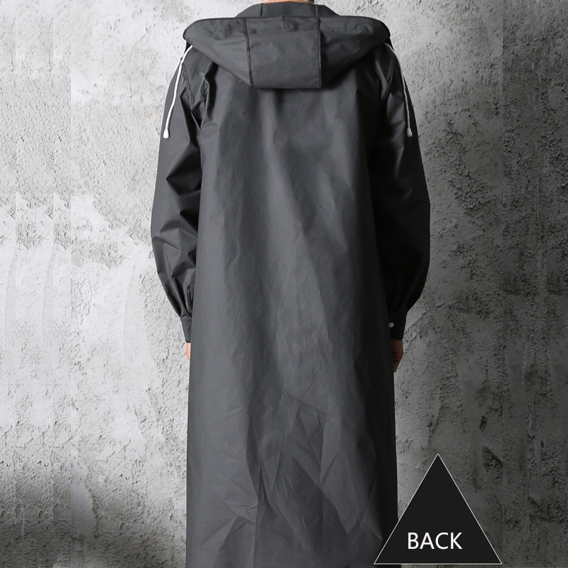 黒のファッション大人の防水ロングレインコート女性男性レインコ - Mens Fashion Poncho のレビューと価格
