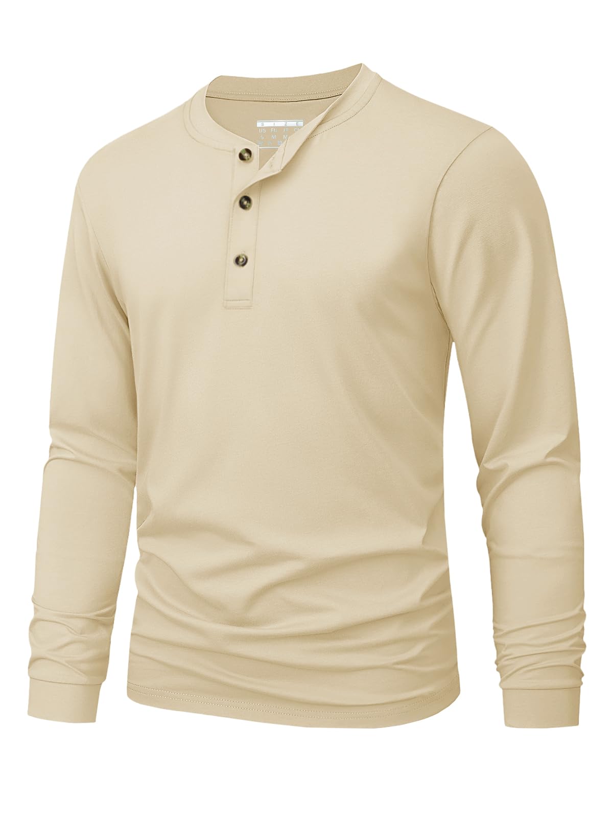 メンズヘンリー Tシャツシンプルな無地プリント長袖 Tシャツ - Mens Fashion Top のレビューと価格