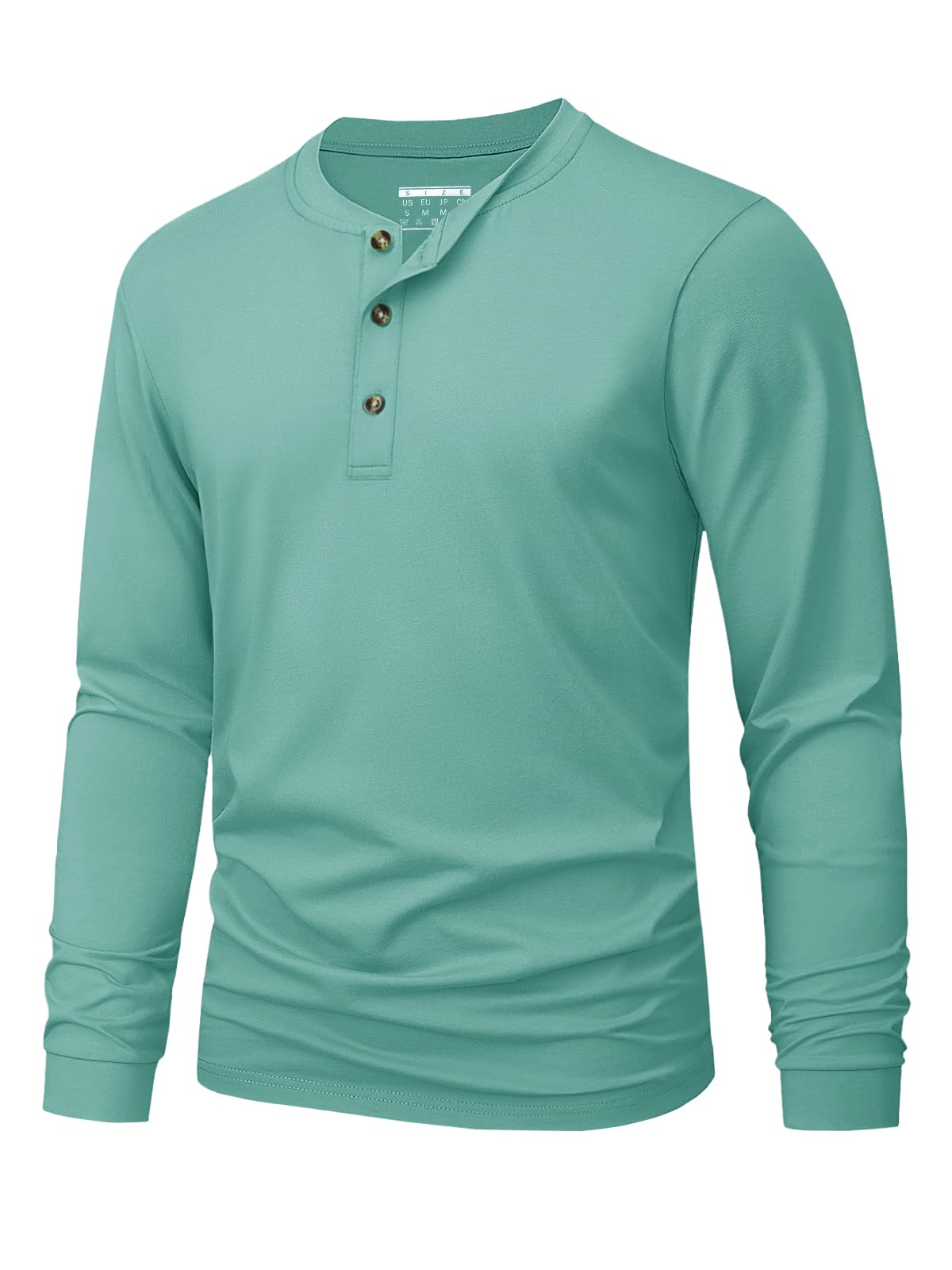 メンズヘンリー Tシャツシンプルな無地プリント長袖 Tシャツ - Mens Fashion Top のレビューと価格