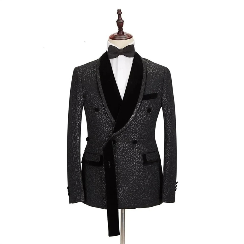 花ダブルブレストメンズスーツ 2 個セットメンズ結婚式タキシ - Slim Fit Blazer Men のレビューと価格