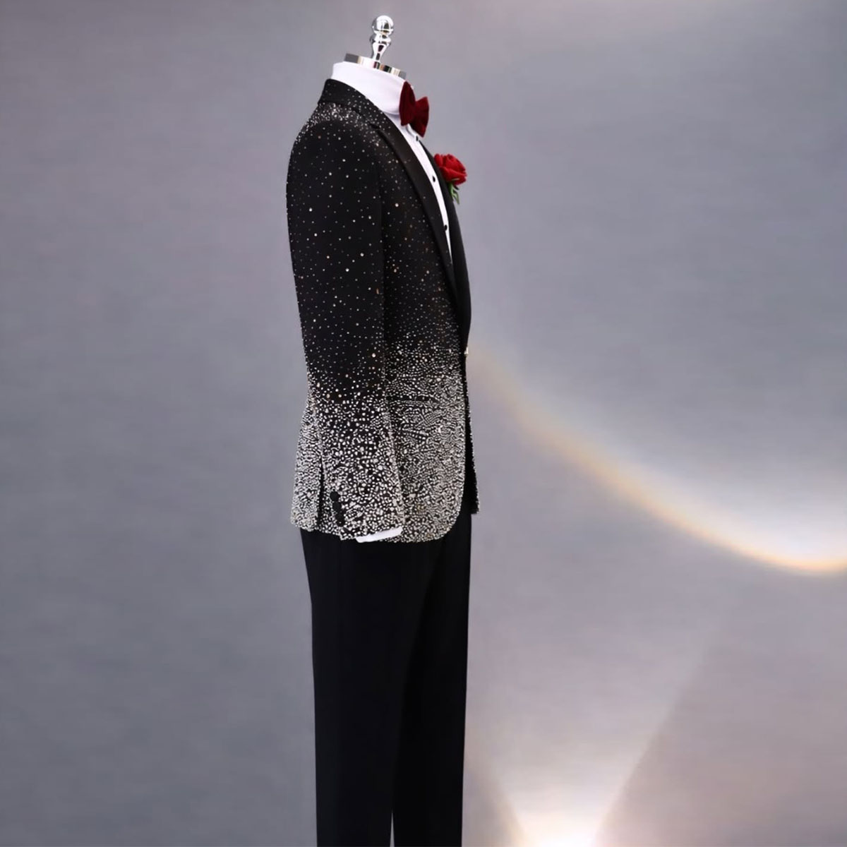 ハンサムなラインストーンダイヤモンドメンズスーツ2ピースセッ - Slim Fit Blazer Men のレビューと価格