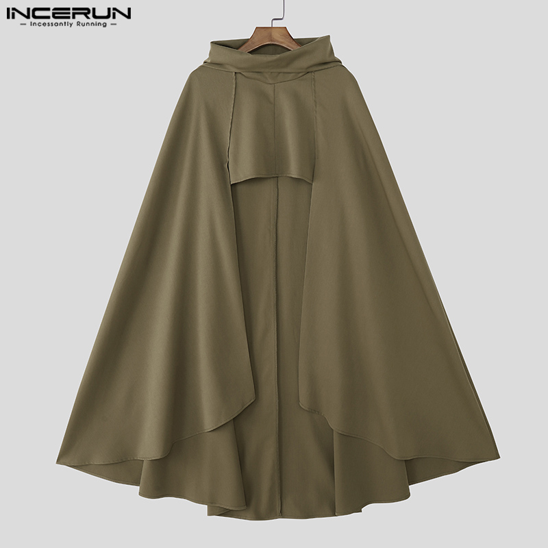 INCERUN 男性マントケープ無地ルーズカジュアル男性不規 - Mens Fashion Poncho のレビューと価格