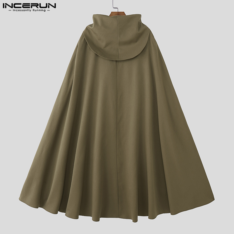 INCERUN 男性マントケープ無地ルーズカジュアル男性不規 - Mens Fashion Poncho のレビューと価格