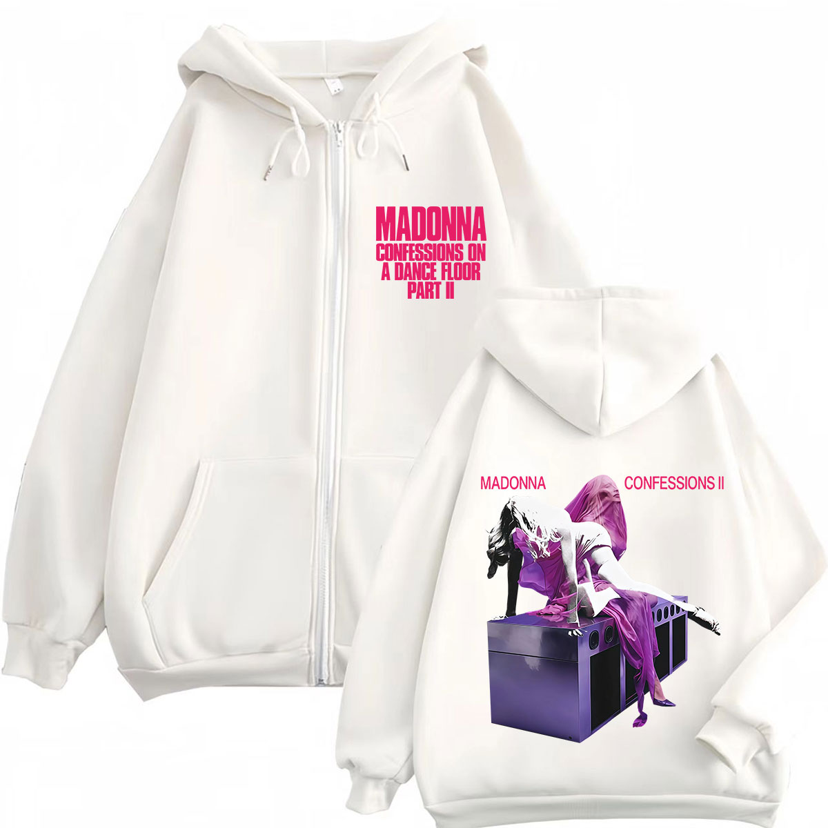 マドンナ CONFESSIONS II アルバムツアー 20 - Mens Fashion Zip Up Hoodies のレビューと価格